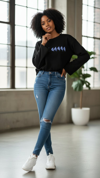 Johnna Noel F Greed Unisex Waffle Knit Cotton Blend Long Sleeve Shirt