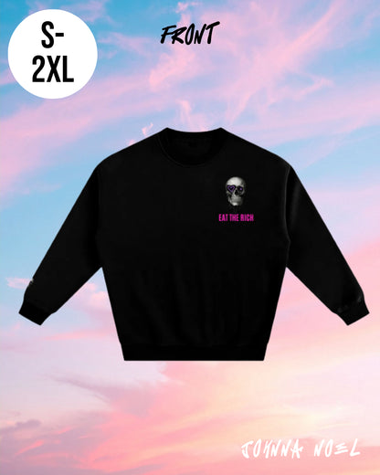 Johnna Noel Eat The Rich Ice Grillz Unisex Graphic Cotton Blend Heavyweight Crewneck Pullover Sweatshirt