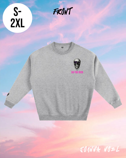 Johnna Noel Eat The Rich Ice Grillz Unisex Graphic Cotton Blend Heavyweight Crewneck Pullover Sweatshirt