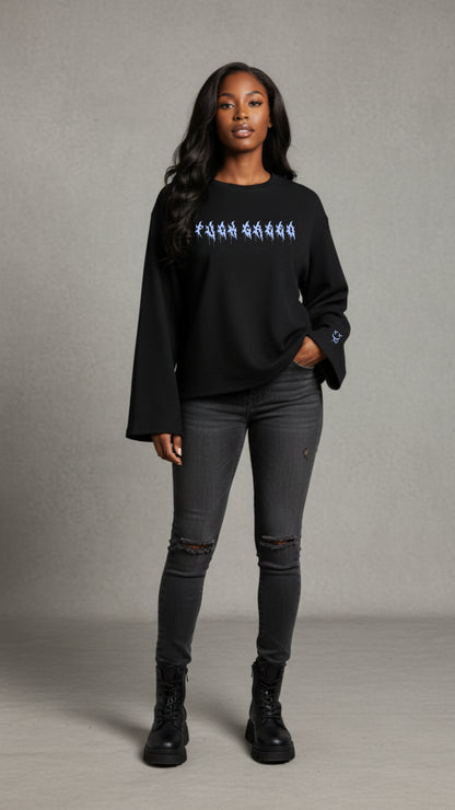 Johnna Noel F Greed Unisex Waffle Knit Cotton Blend Long Sleeve Shirt