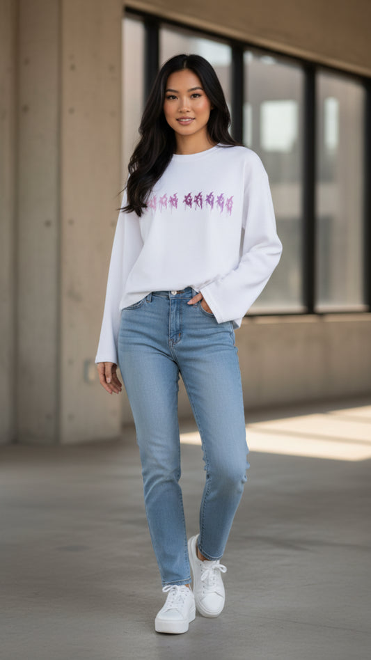 Johnna Noel F Greed Unisex Waffle Knit Cotton Blend Long Sleeve Shirt