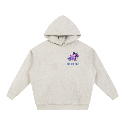 Johnna Noel Eat The Rich Piggy Cotton Blend Heavyweight Soft Unisex Pullover Hoodie