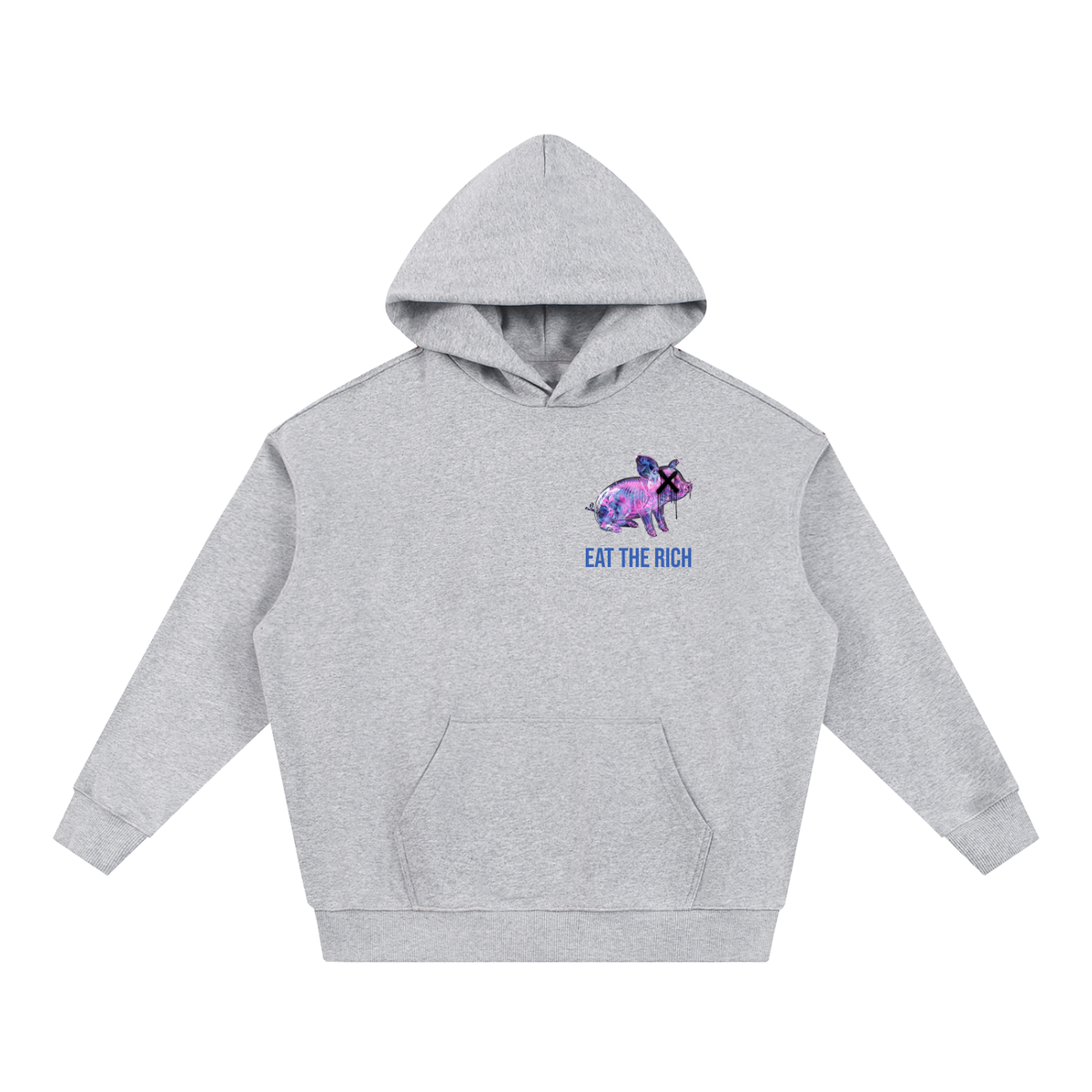 Johnna Noel Eat The Rich Piggy Cotton Blend Heavyweight Soft Unisex Pullover Hoodie