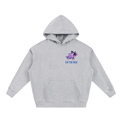 Johnna Noel Eat The Rich Piggy Cotton Blend Heavyweight Soft Unisex Pullover Hoodie