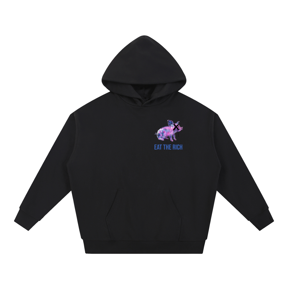 Johnna Noel Eat The Rich Piggy Cotton Blend Heavyweight Soft Unisex Pullover Hoodie