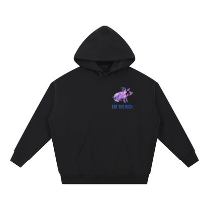 Johnna Noel Eat The Rich Piggy Cotton Blend Heavyweight Soft Unisex Pullover Hoodie