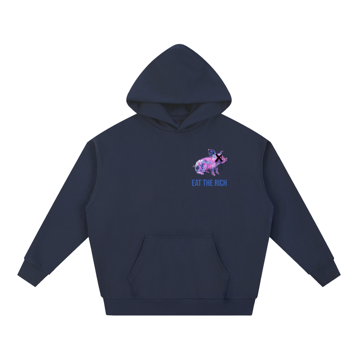 Johnna Noel Eat The Rich Piggy Cotton Blend Heavyweight Soft Unisex Pullover Hoodie