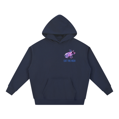 Johnna Noel Eat The Rich Piggy Cotton Blend Heavyweight Soft Unisex Pullover Hoodie