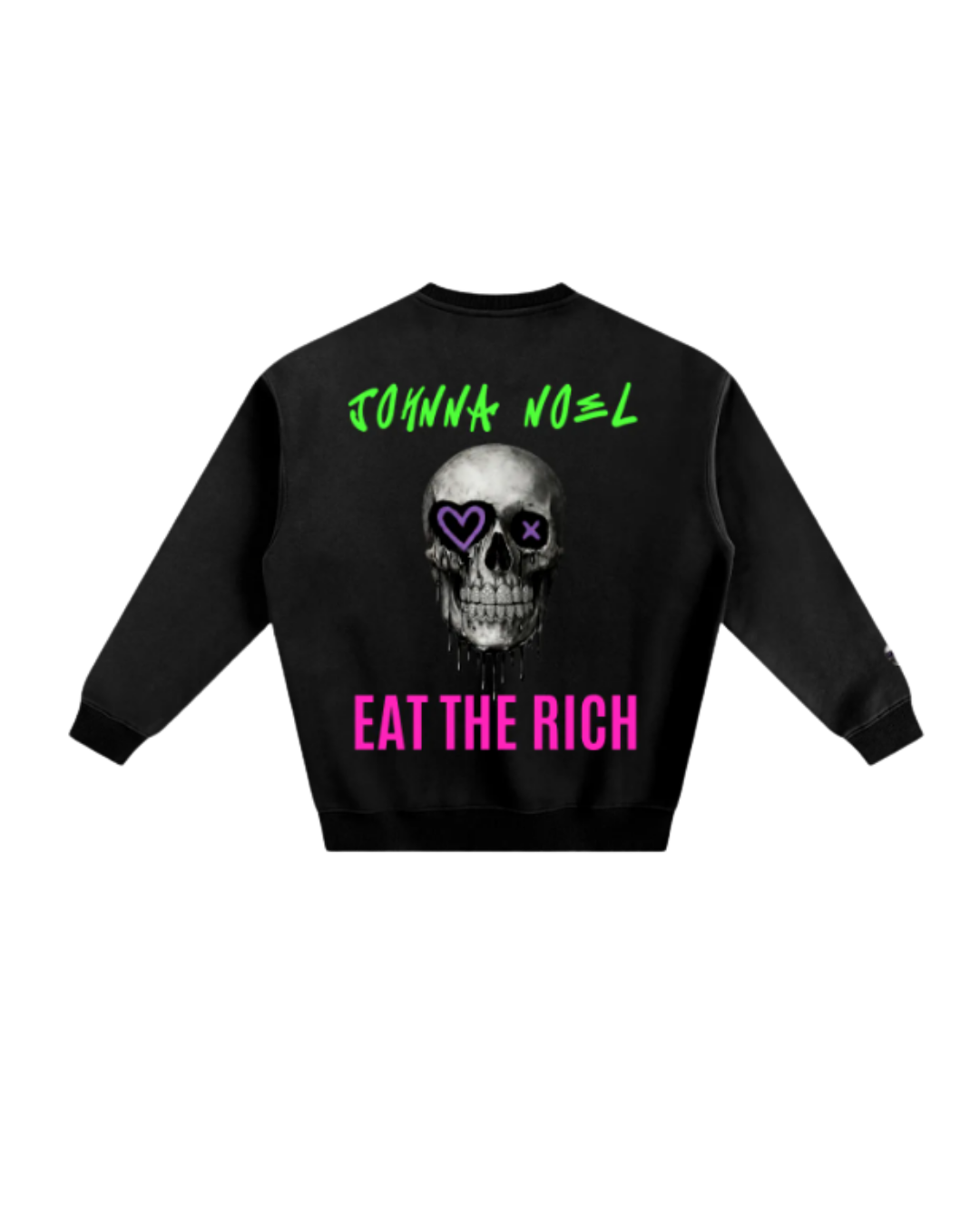 Johnna Noel Eat The Rich Ice Grillz Unisex Graphic Cotton Blend Heavyweight Crewneck Pullover Sweatshirt